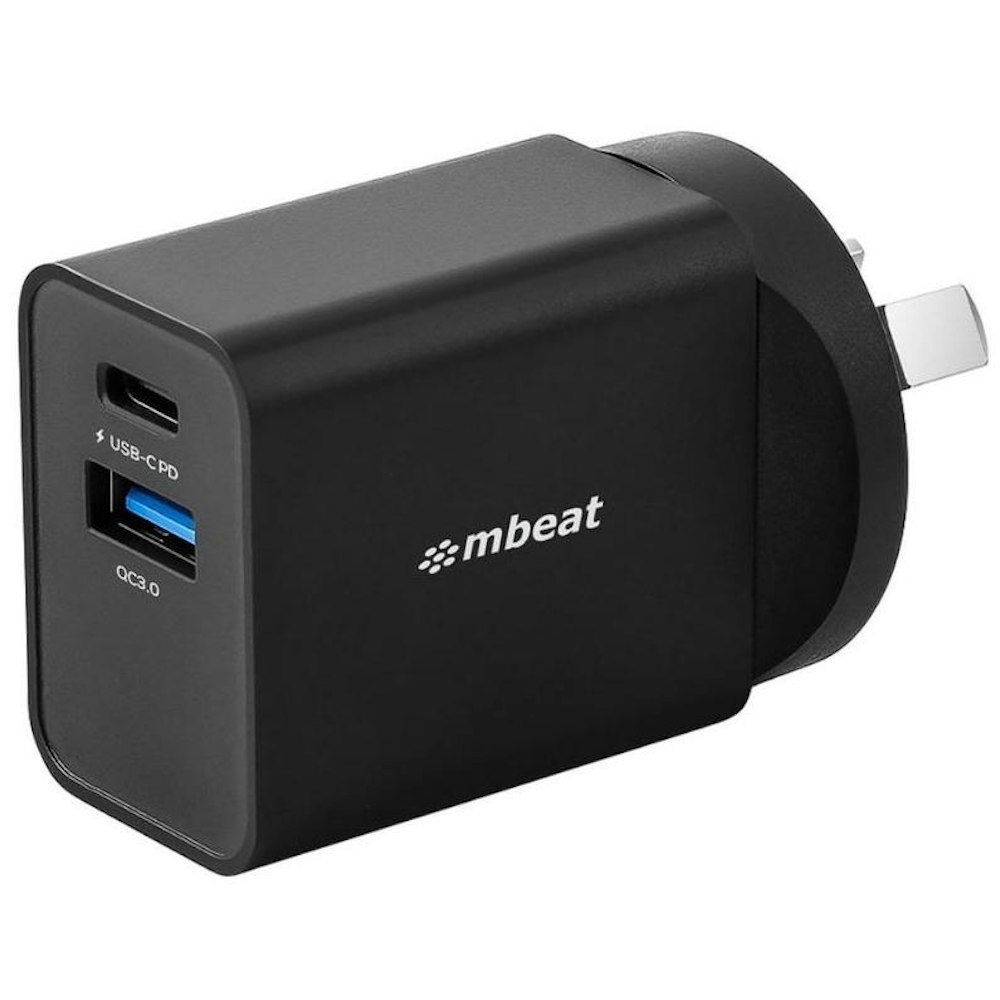 A large main feature product image of mbeat Gorilla Power Dual Port 18W USB-C / USB 3.0 Charger