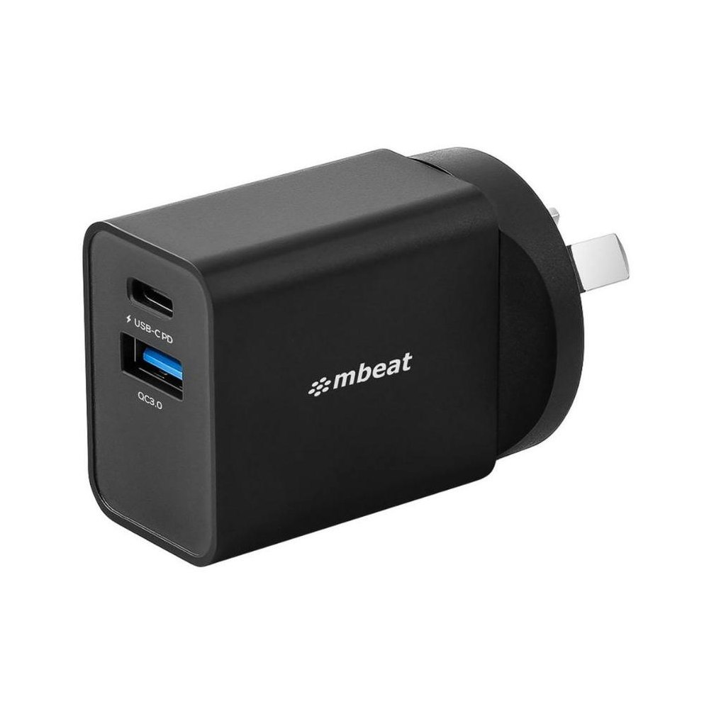 A large main feature product image of mBeat Gorilla Power Dual Port 18W USB-C / USB 3.0 Charger