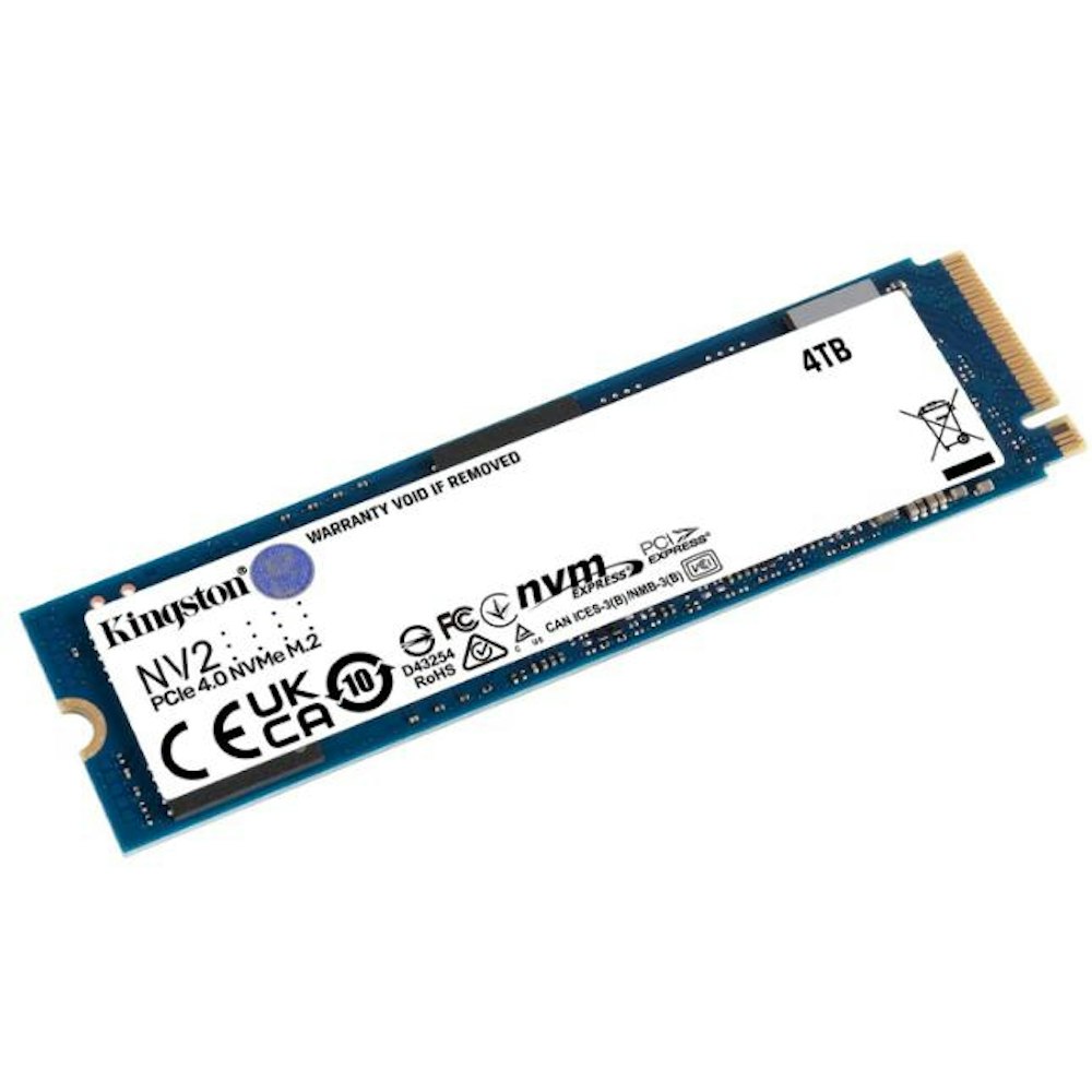 A large main feature product image of Kingston NV2 PCIe Gen4 NVMe M.2 SSD - 4TB