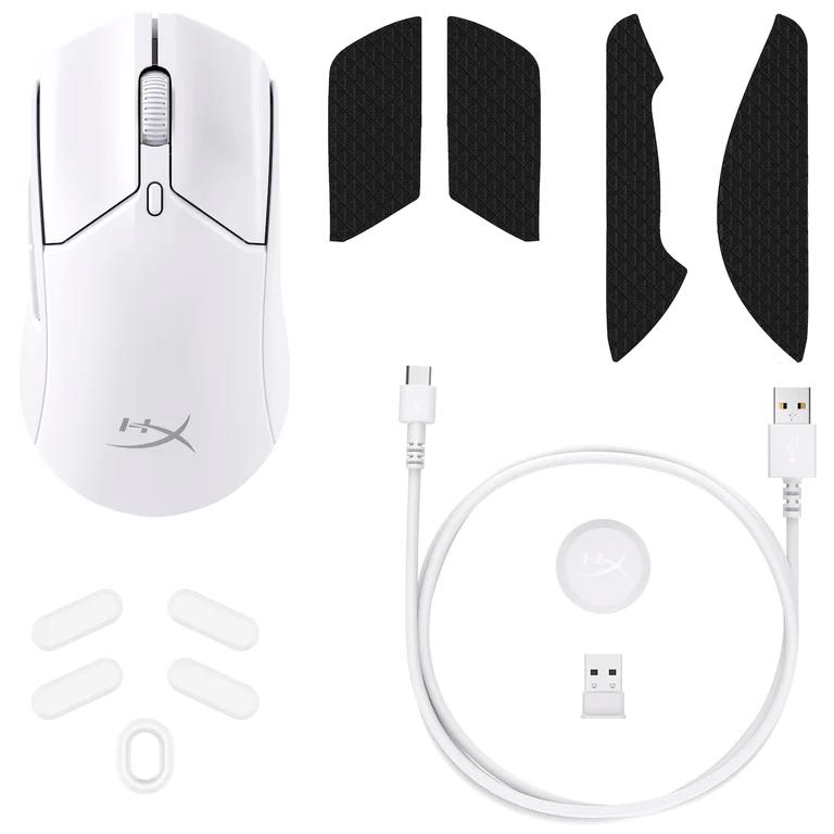 A large main feature product image of HyperX Pulsefire Haste 2 - Wireless Gaming Mouse (White)