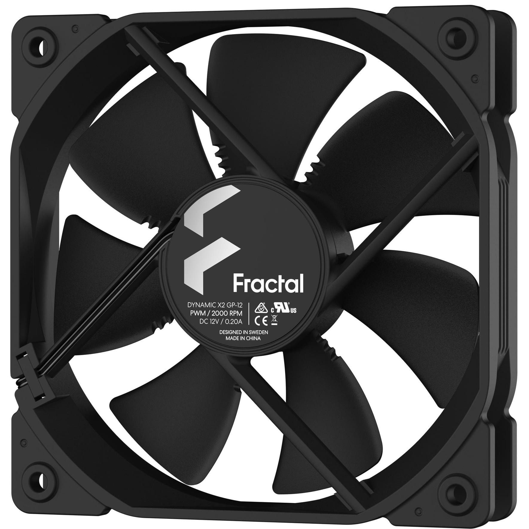 A large main feature product image of Fractal Design Dynamic X2 GP-12 120mm PWM Fan (Black)