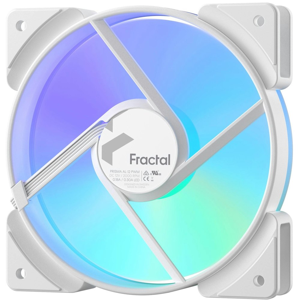 A large main feature product image of Fractal Design Prisma AL-12 ARGB PWM White
