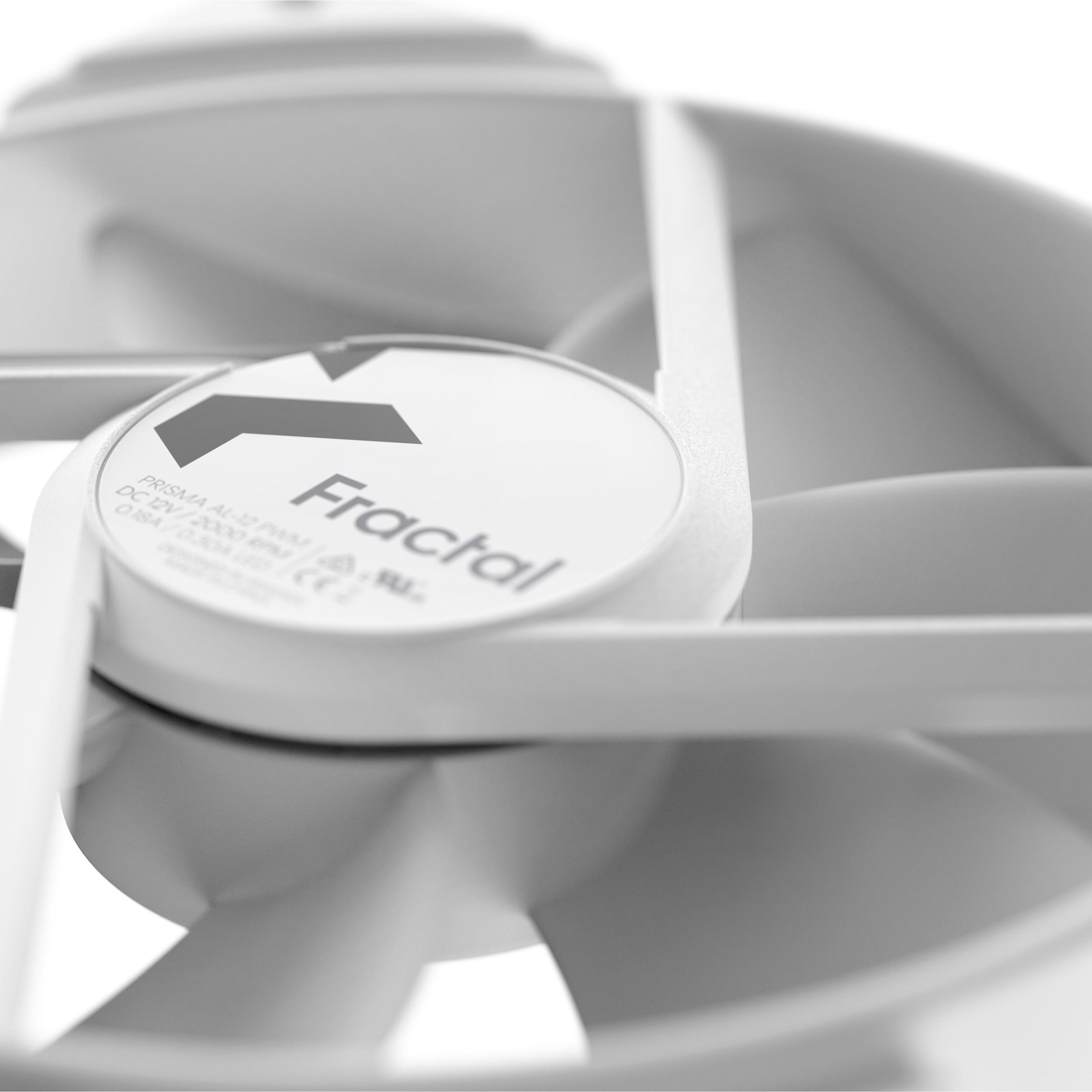 A large main feature product image of Fractal Design Prisma AL-12 ARGB 120mm PWM Fan (White)
