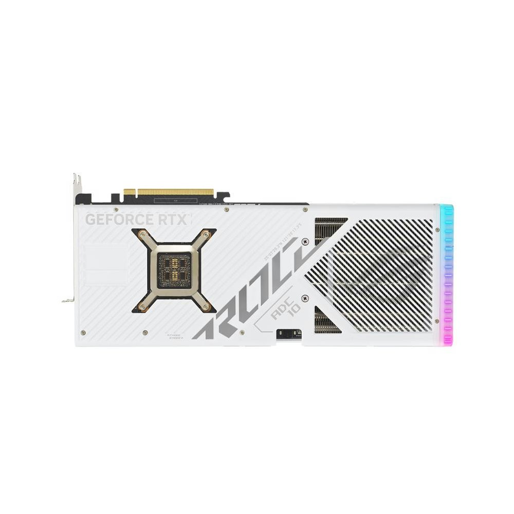 A large main feature product image of ASUS GeForce RTX 4090 ROG Strix 24GB GDDR6X - White