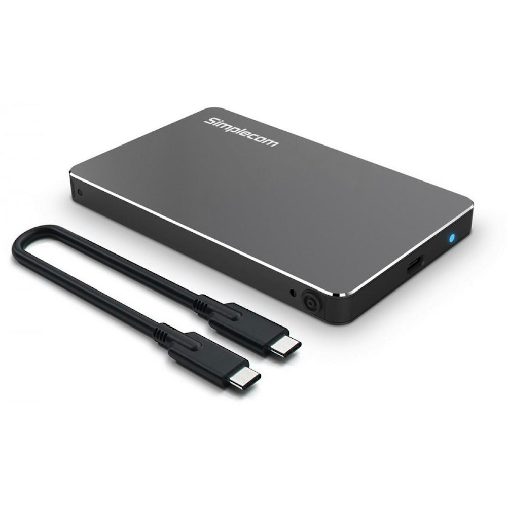 A large main feature product image of Simplecom SE219 Aluminium Tool-Free 2.5" SATA HDD/SSD USB-C Enclosure