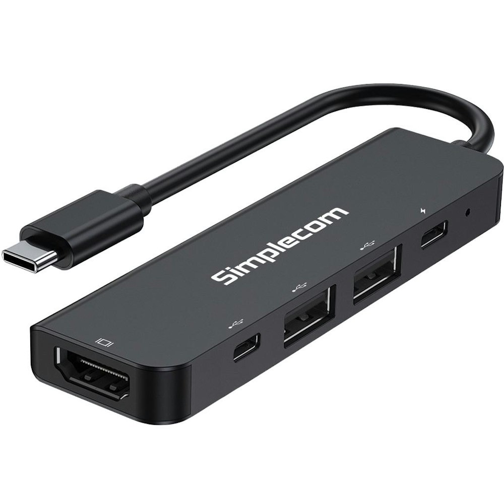 A large main feature product image of Simplecom CH550 USB-C 5-in-1 Multiport Adapter Hub