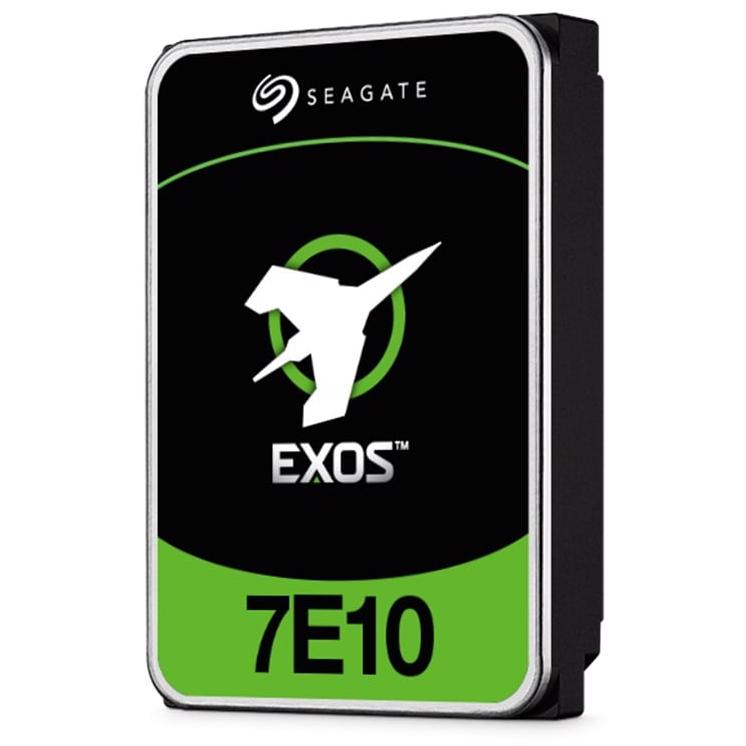 A large main feature product image of Seagate EXOS 7E10 Enterprise HDD - 8TB 256MB