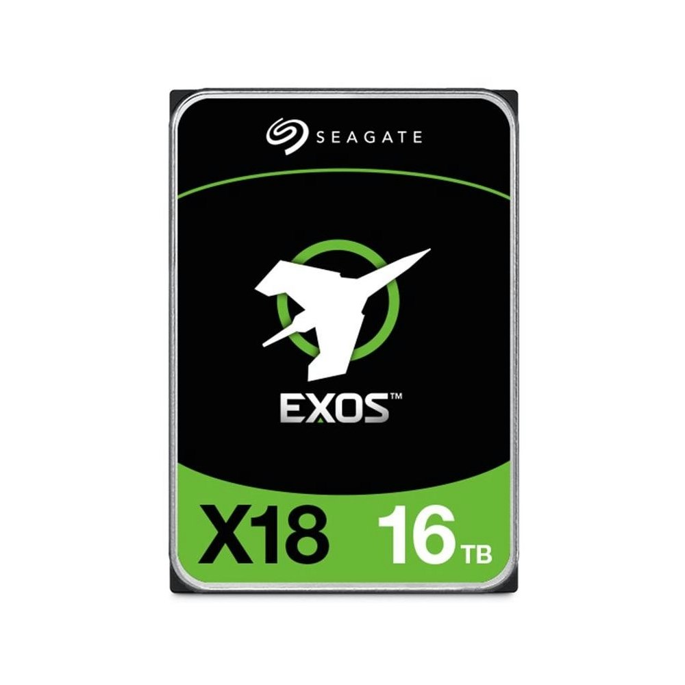 A large main feature product image of Seagate EXOS X18 512e/4Kn Enterprise HDD - 16TB 256MB