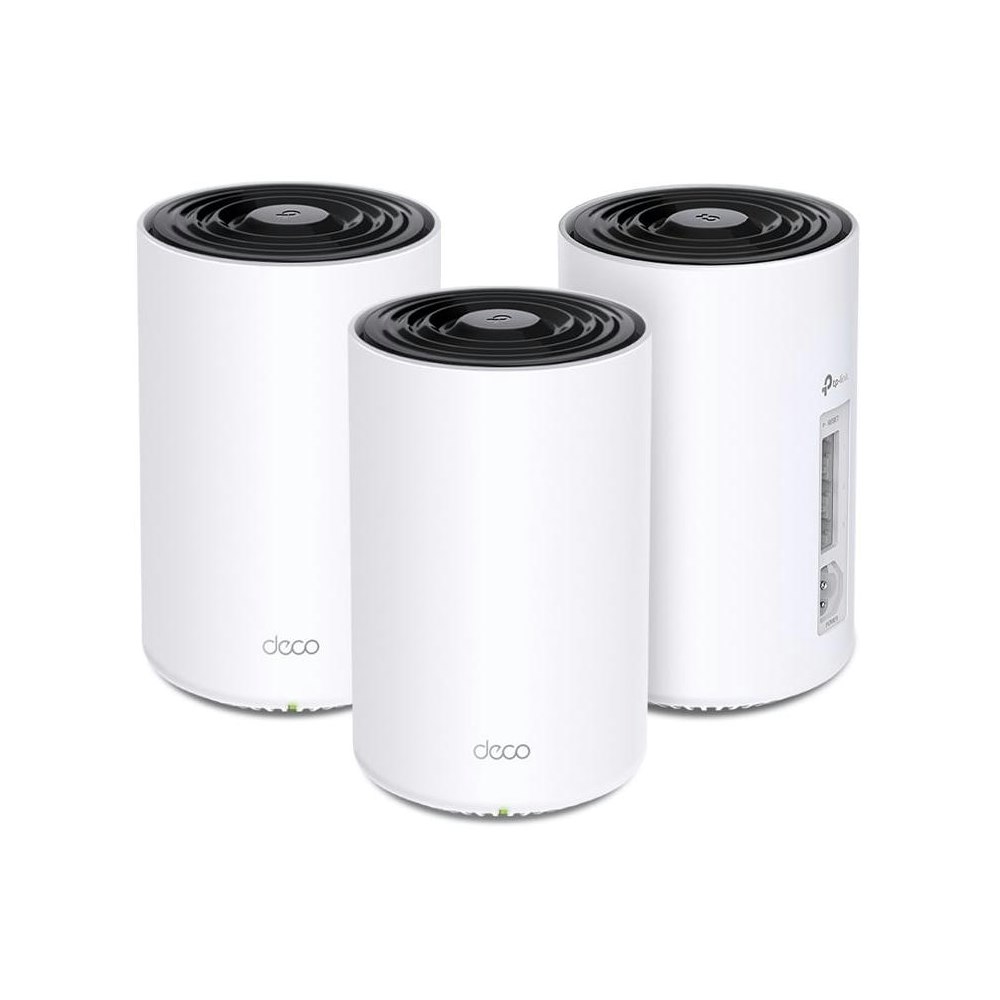 A large main feature product image of TP-Link Deco PX50 - AX3000/G1500 Wi-Fi 6 Powerline Mesh System (3 Pack)