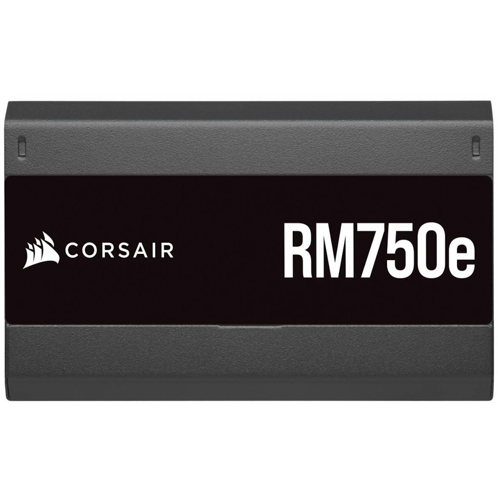 A large main feature product image of Corsair RM750e 750W Gold ATX Modular PSU