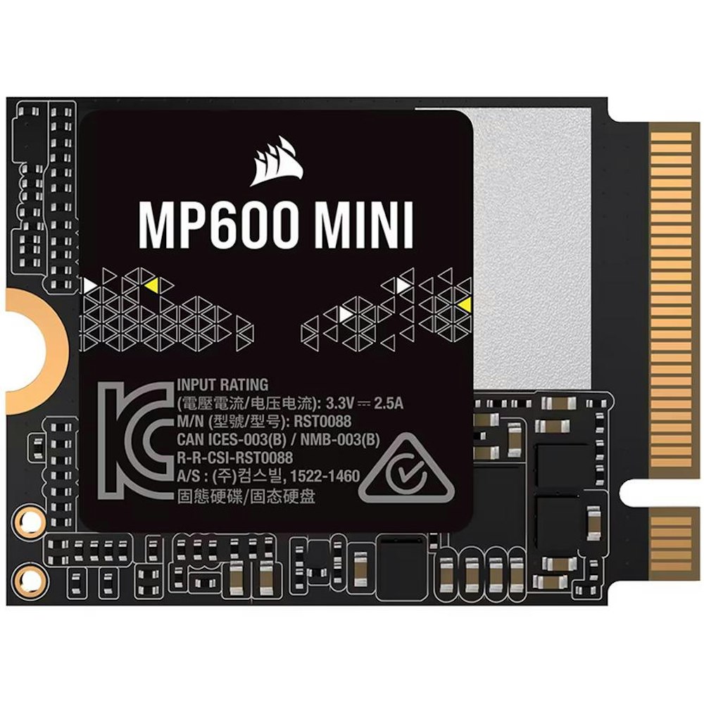 A large main feature product image of Corsair MP600 MINI PCIe Gen4 NVMe M.2 2230 SSD - 1TB