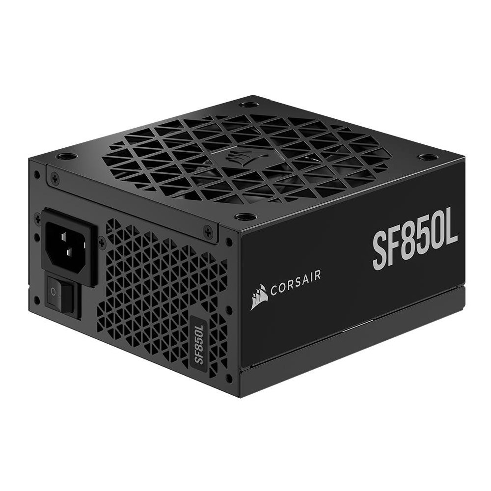 A large main feature product image of Corsair SF850L 850W Gold SFX-L Modular PSU