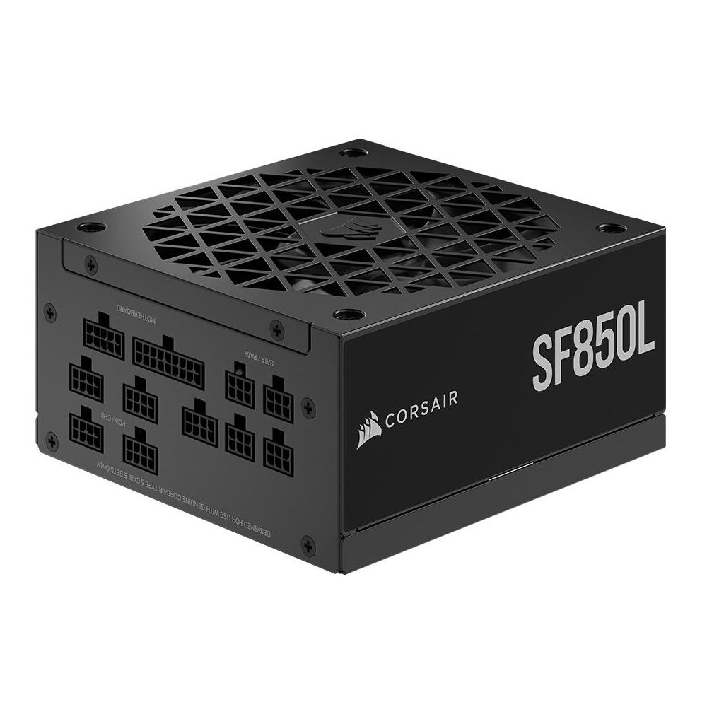 A large main feature product image of Corsair SF850L 850W Gold SFX-L Modular PSU