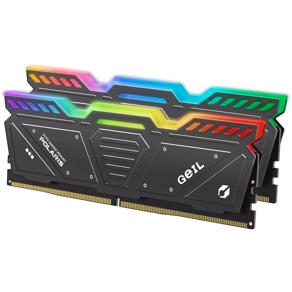 A large main feature product image of GeIL Polaris AMD Edition RGB 32GB Kit (2x16GB) DDR5 C38 6000MHz - Grey