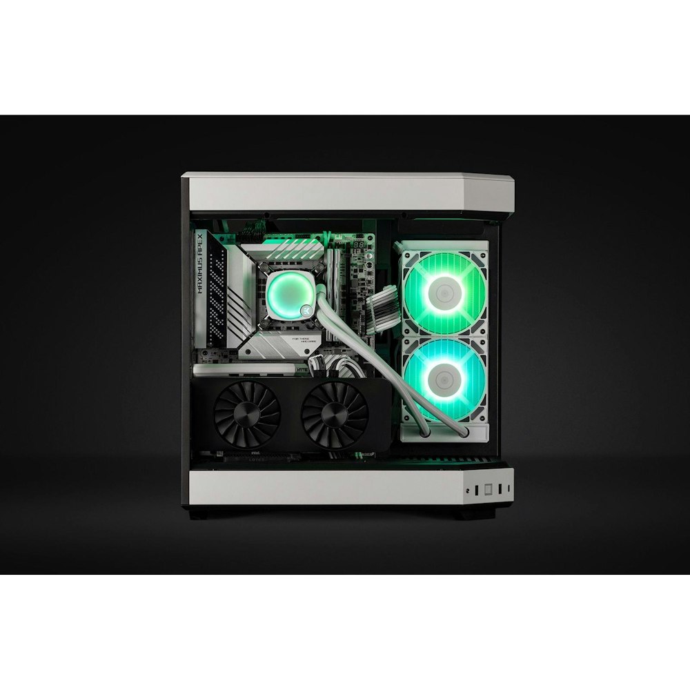 A large main feature product image of EK Nucleus 240mm Lux D-RGB AIO Liquid CPU Cooler - White