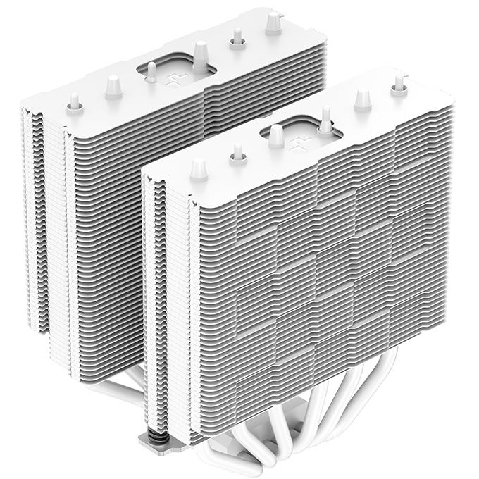 A large main feature product image of DeepCool AG620 ARGB CPU Cooler - White