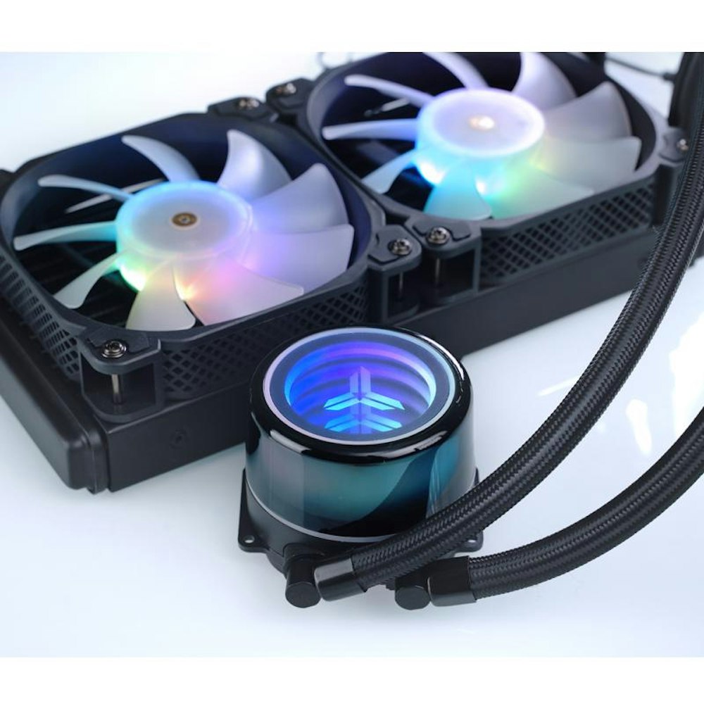 A large main feature product image of Jonsbo Light Drum 240mm ARGB Black AIO CPU Liquid Cooler