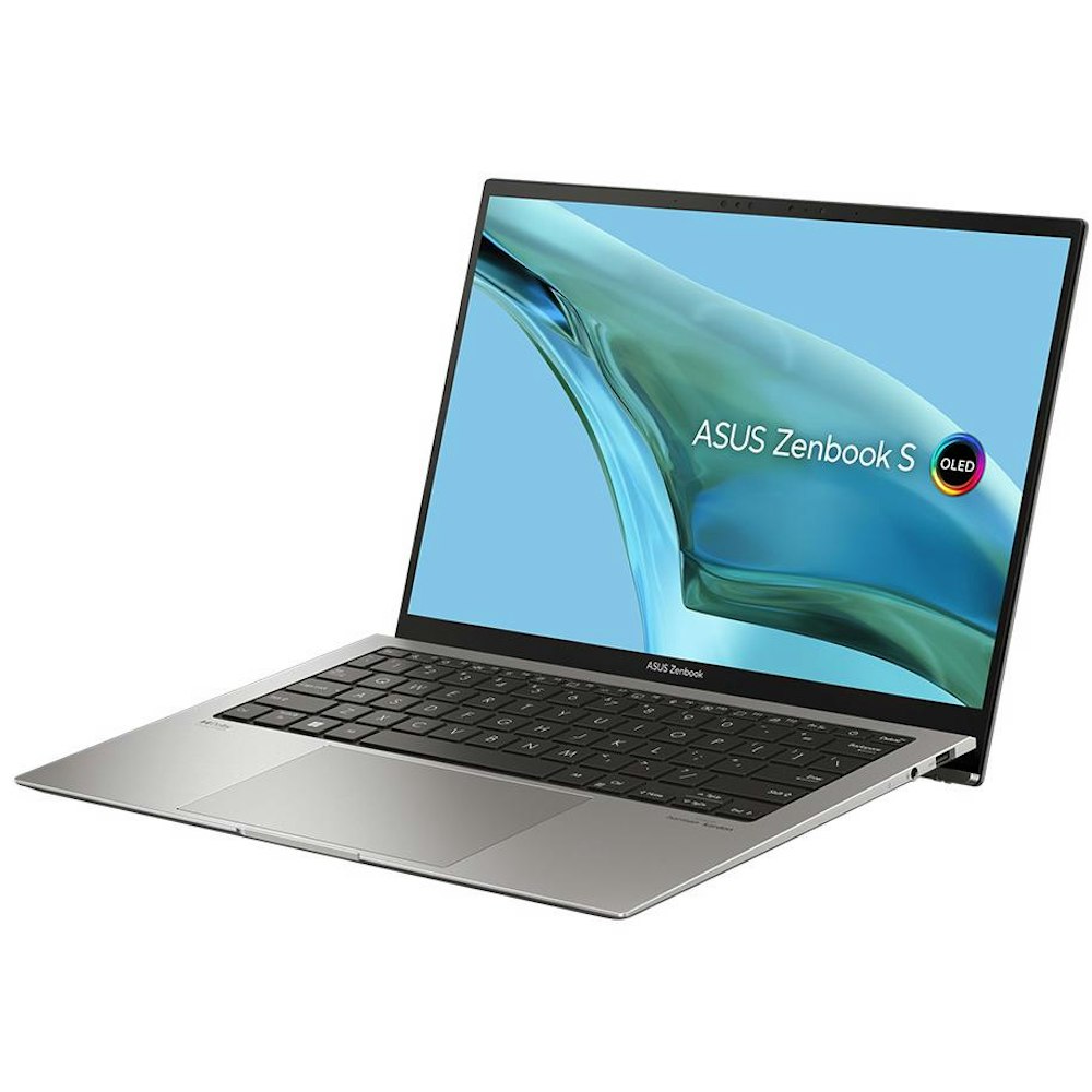 A large main feature product image of ASUS Zenbook S 13 OLED (UX5304) - 13.3" 13th Gen i7, 16GB/512GB - Win 11 Pro Notebook