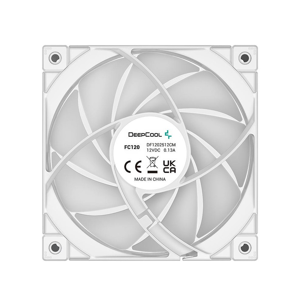 A large main feature product image of DeepCool FC120 120mm ARGB PWM Fan White - 3 Pack