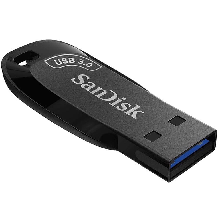 A large main feature product image of SanDisk Ultra Shift USB 3.0 Flash Drive - Black 128GB