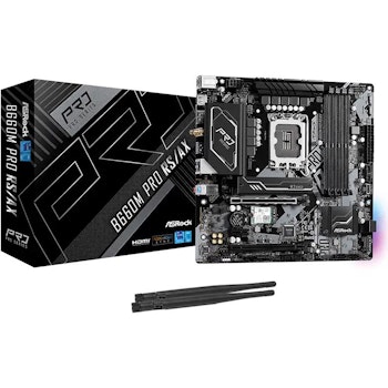 Product image of ASRock B660M Pro RS/AX LGA1700 mATX Desktop Motherboard - Click for product page of ASRock B660M Pro RS/AX LGA1700 mATX Desktop Motherboard
