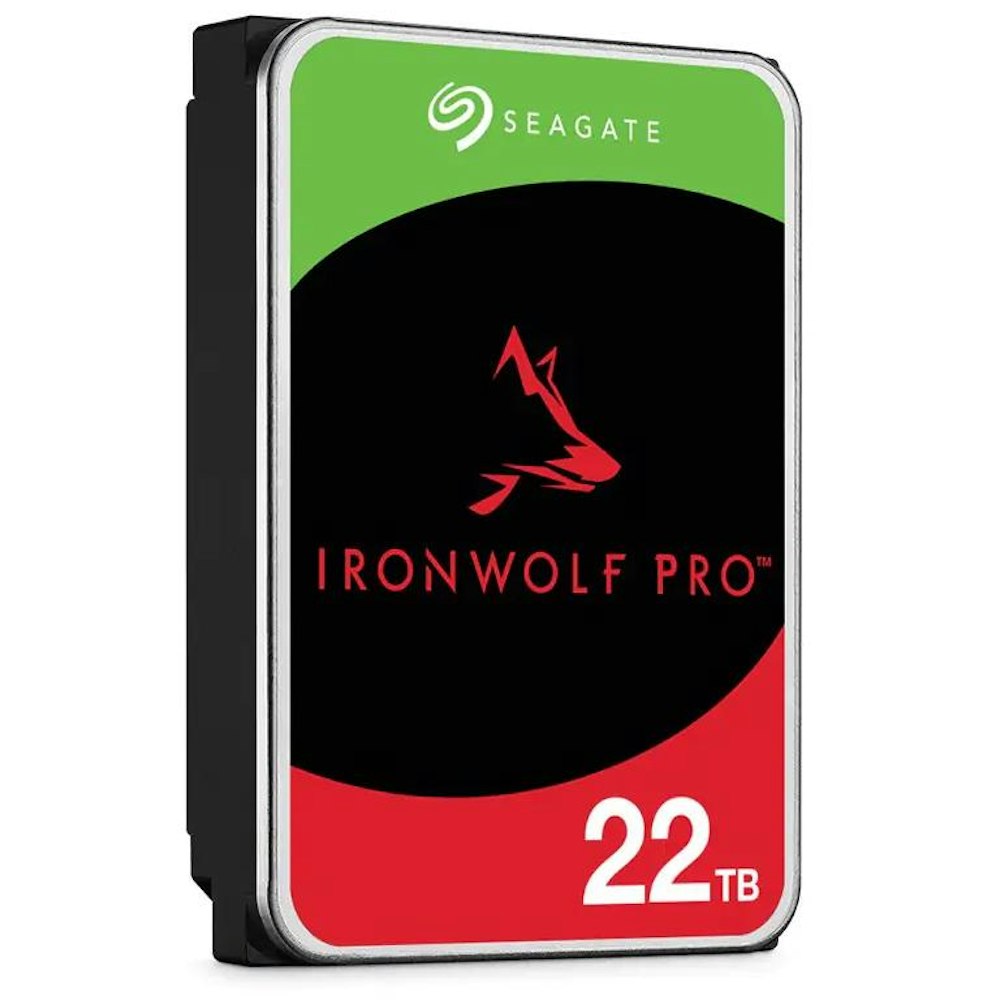 A large main feature product image of Seagate IronWolf Pro 3.5" NAS HDD - 22TB 512MB