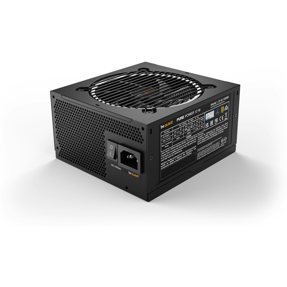 A large main feature product image of be quiet! Pure Power 12 M 1000W Gold PCIe 5.0 Modular PSU