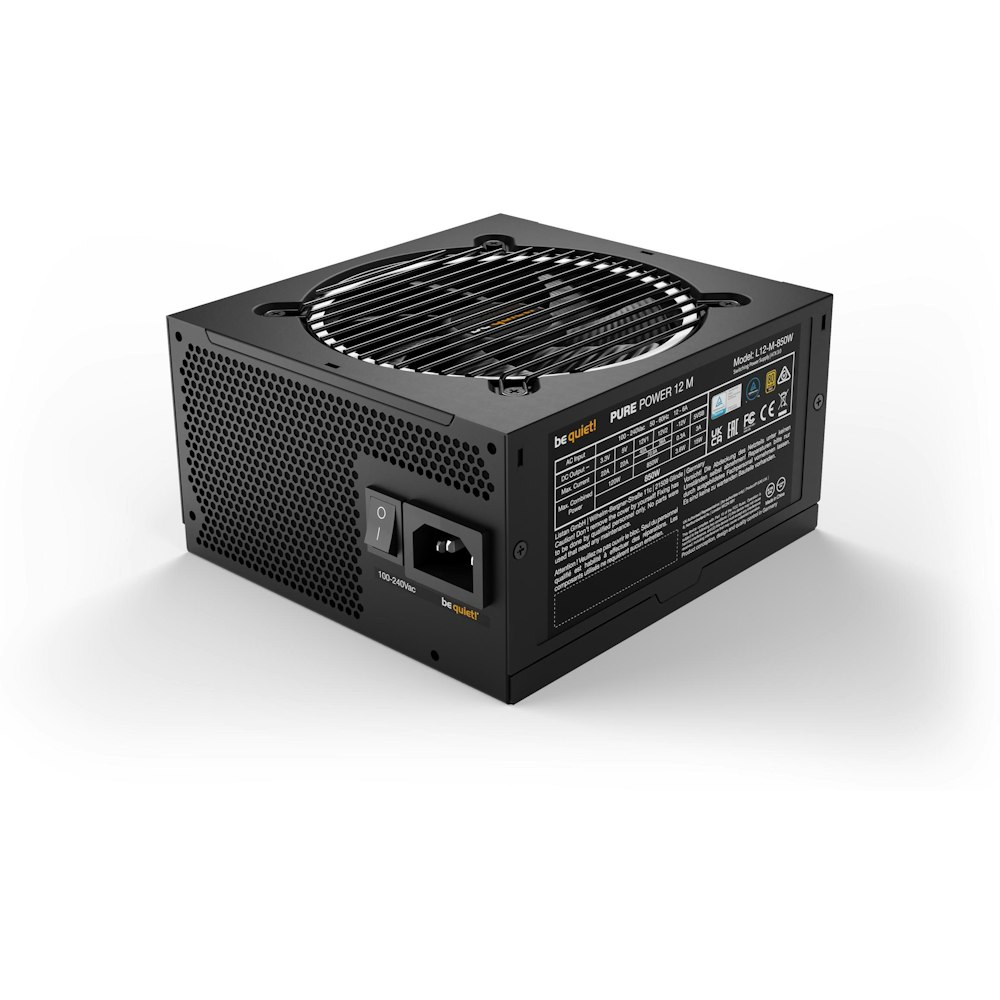 A large main feature product image of be quiet! Pure Power 12 M 850W Gold PCIe 5.0 Modular PSU
