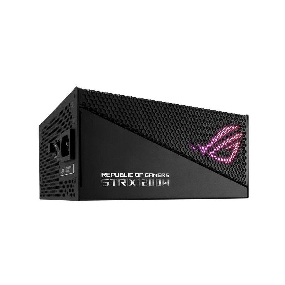 A large main feature product image of ASUS ROG Strix Aura Edition 1200W Gold PCIe 5.0 ATX Modular PSU
