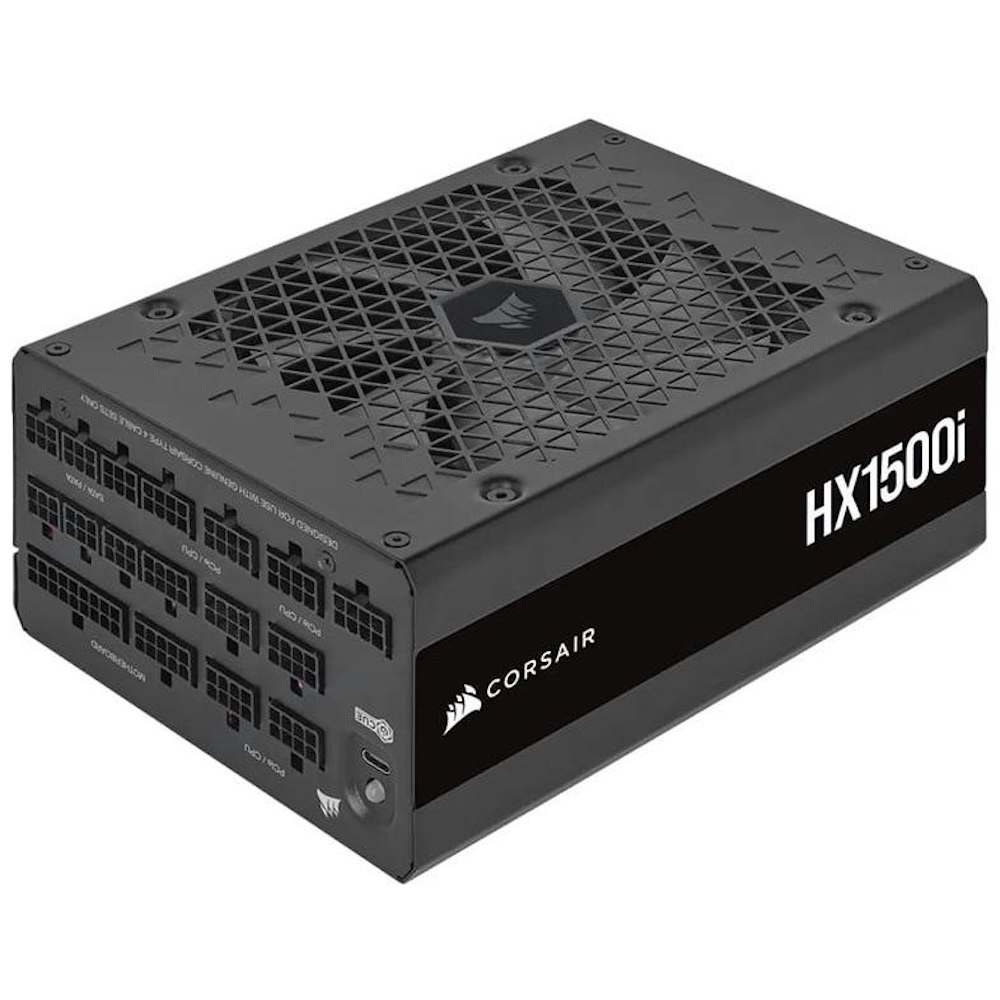 A large main feature product image of Corsair HX1500i 1500W Platinum ATX Modular PSU