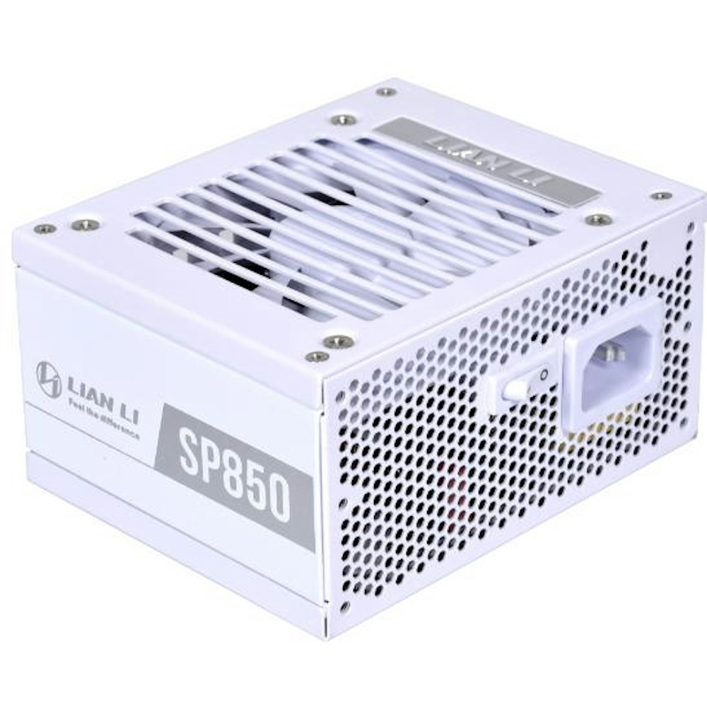A large main feature product image of Lian Li SP850 850W Gold SFX Modular PSU - White