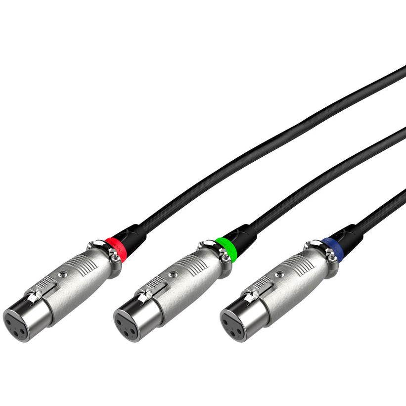 A large main feature product image of HyperX XLR Cable – Male-to-Female, 3 Pin, 3.1m – Black