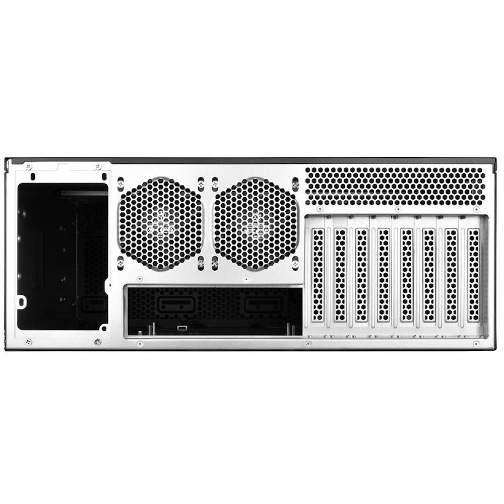 A large main feature product image of SilverStone RM44 4U Rackmount Case - Black