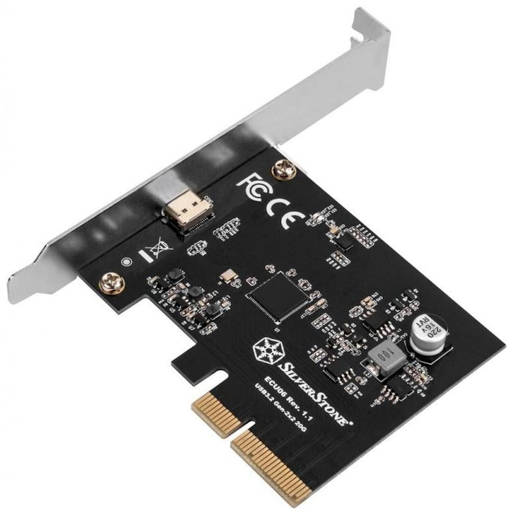 A large main feature product image of SilverStone ECU06 USB 3.2 Controller Card