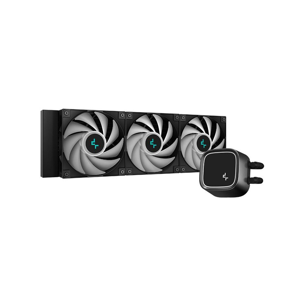 A large main feature product image of DeepCool LE720 ARGB 360mm AIO CPU Cooler - Black
