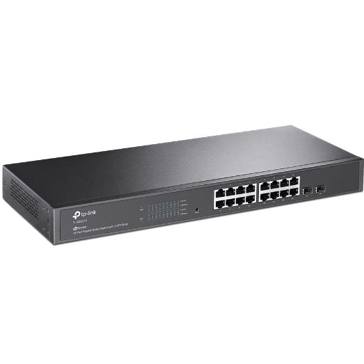 A large main feature product image of TP-Link JetStream SG2218P - 18-Port Gigabit Smart Switch with 16-Port PoE+