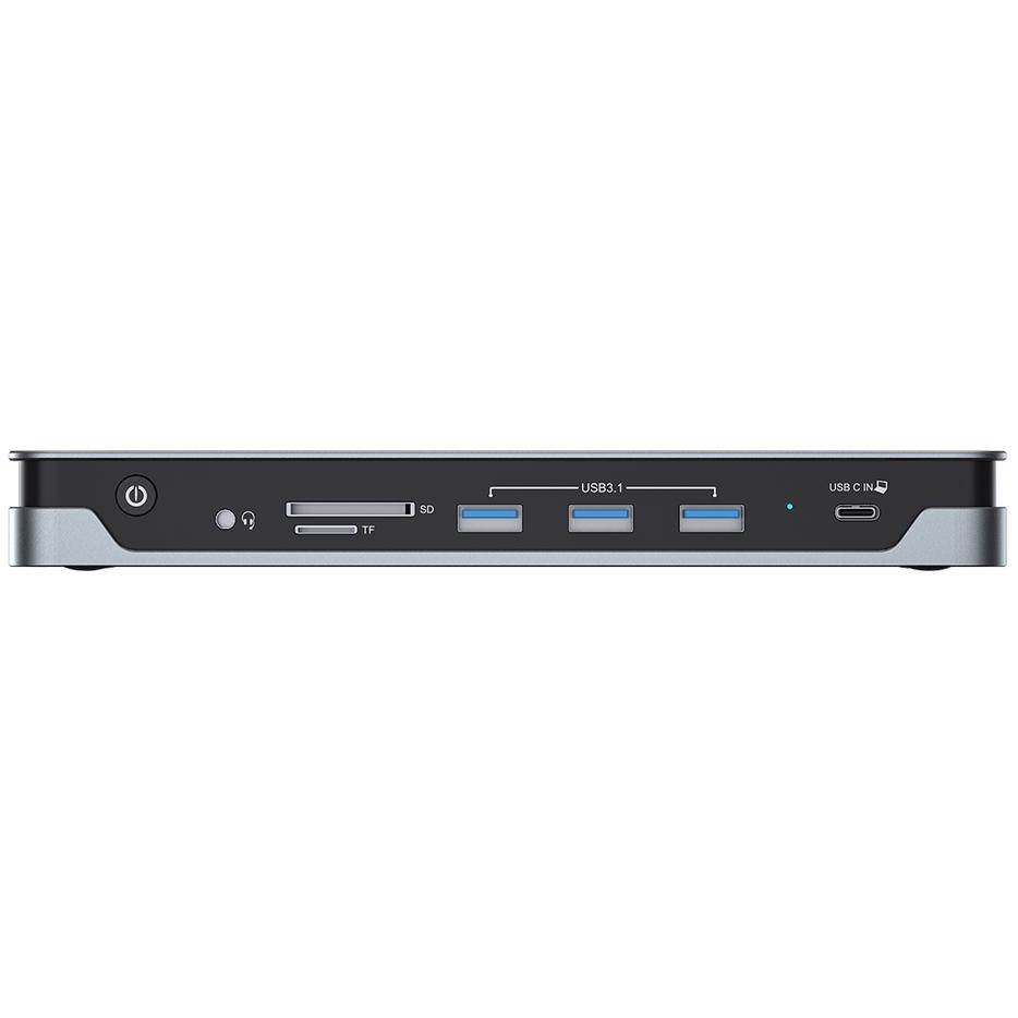 A large main feature product image of Volans Aluminium 14-in-1 Quadruple 4K Display Multifunctional USB Type-C Docking Station