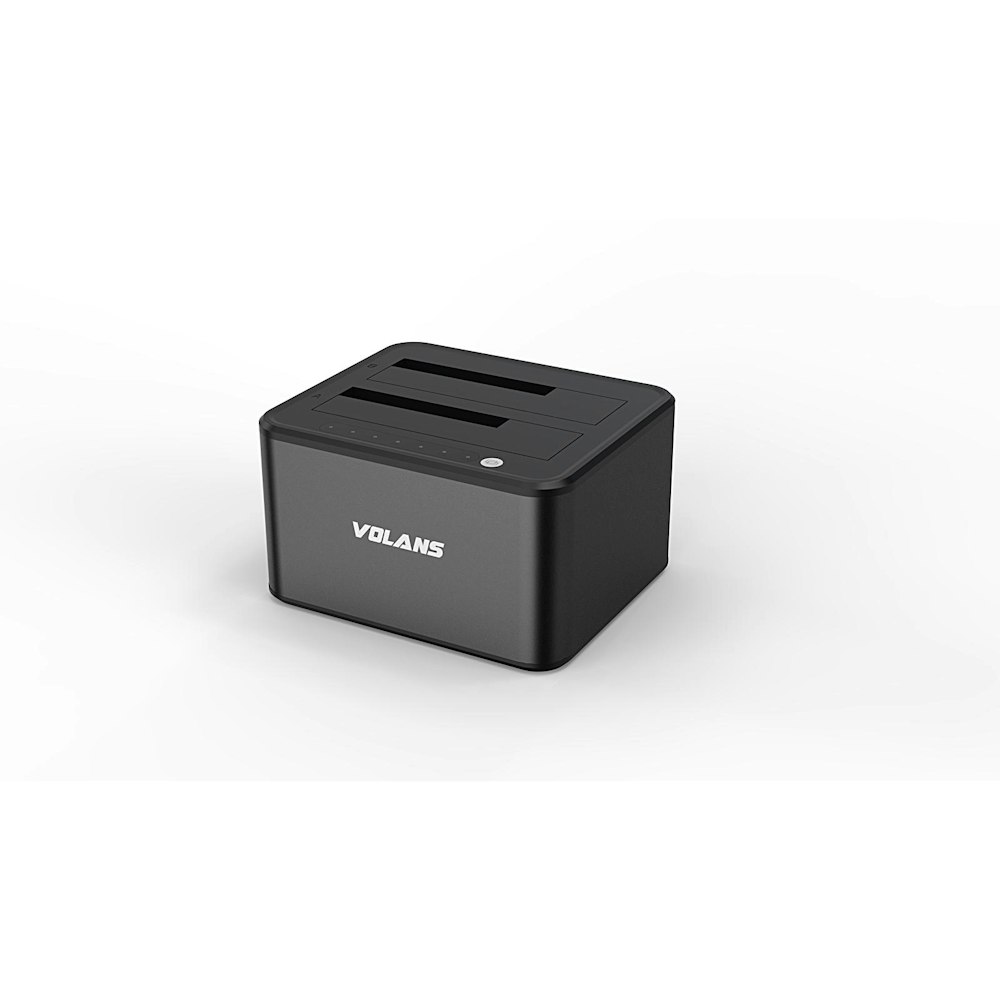 A large main feature product image of Volans VL-DS30S Aluminium Dual Bay USB 3.0 Docking Station