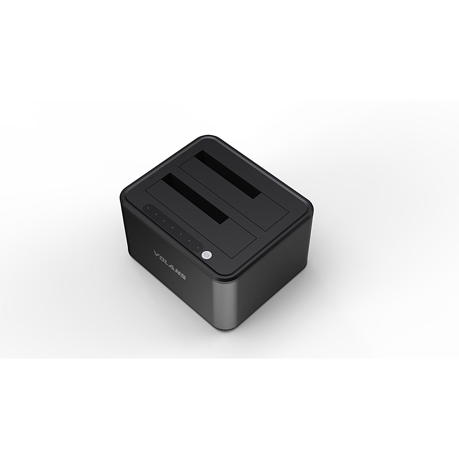 A large main feature product image of Volans VL-DS30S Aluminium Dual Bay USB 3.0 Docking Station