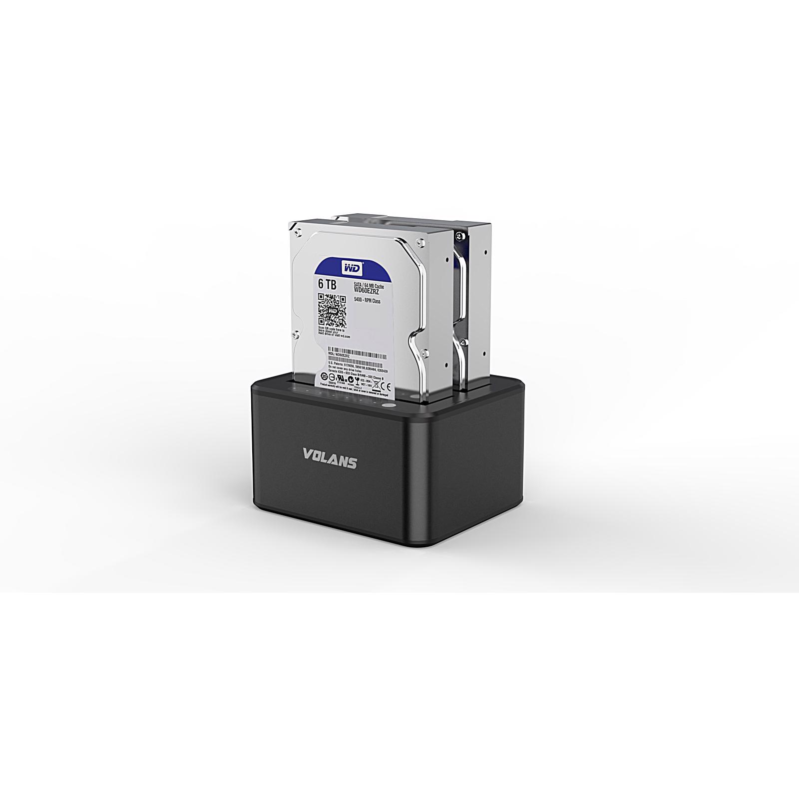 A large main feature product image of Volans VL-DS30S Aluminium Dual Bay USB 3.0 Docking Station