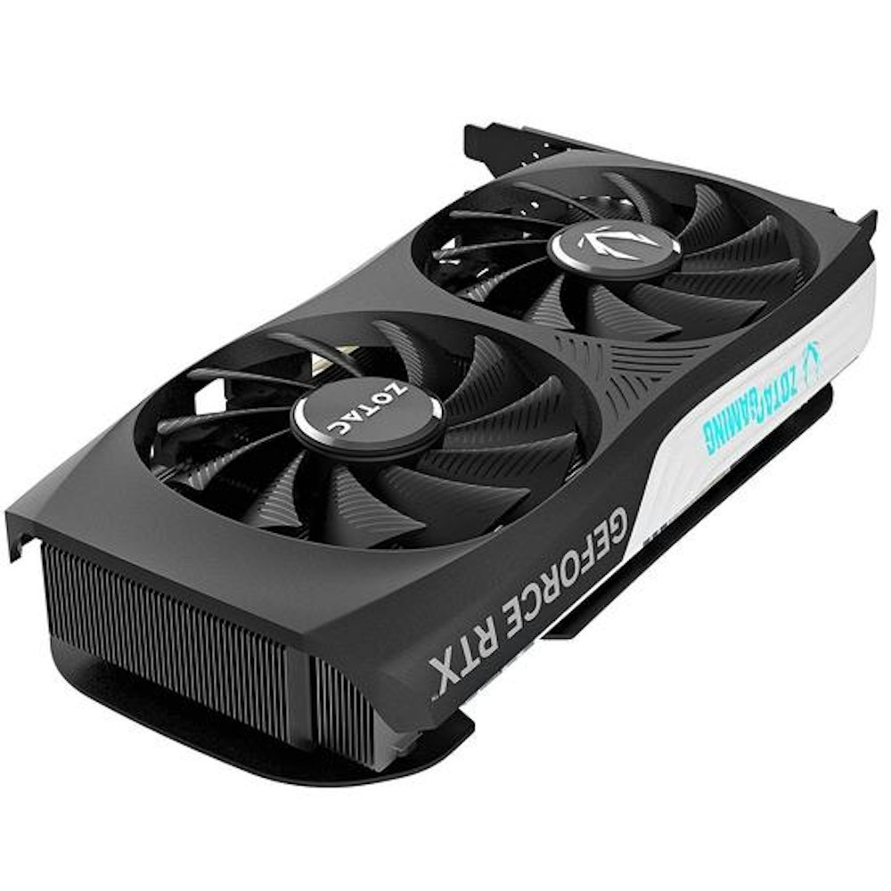 A large main feature product image of ZOTAC GAMING GeForce RTX 4060 Ti Twin Edge 8GB GDDR6 