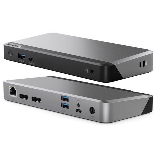 A large main feature product image of ALOGIC MX2 USB Type-C Dual Display DP Alt. Mode Docking Station with 100W PD