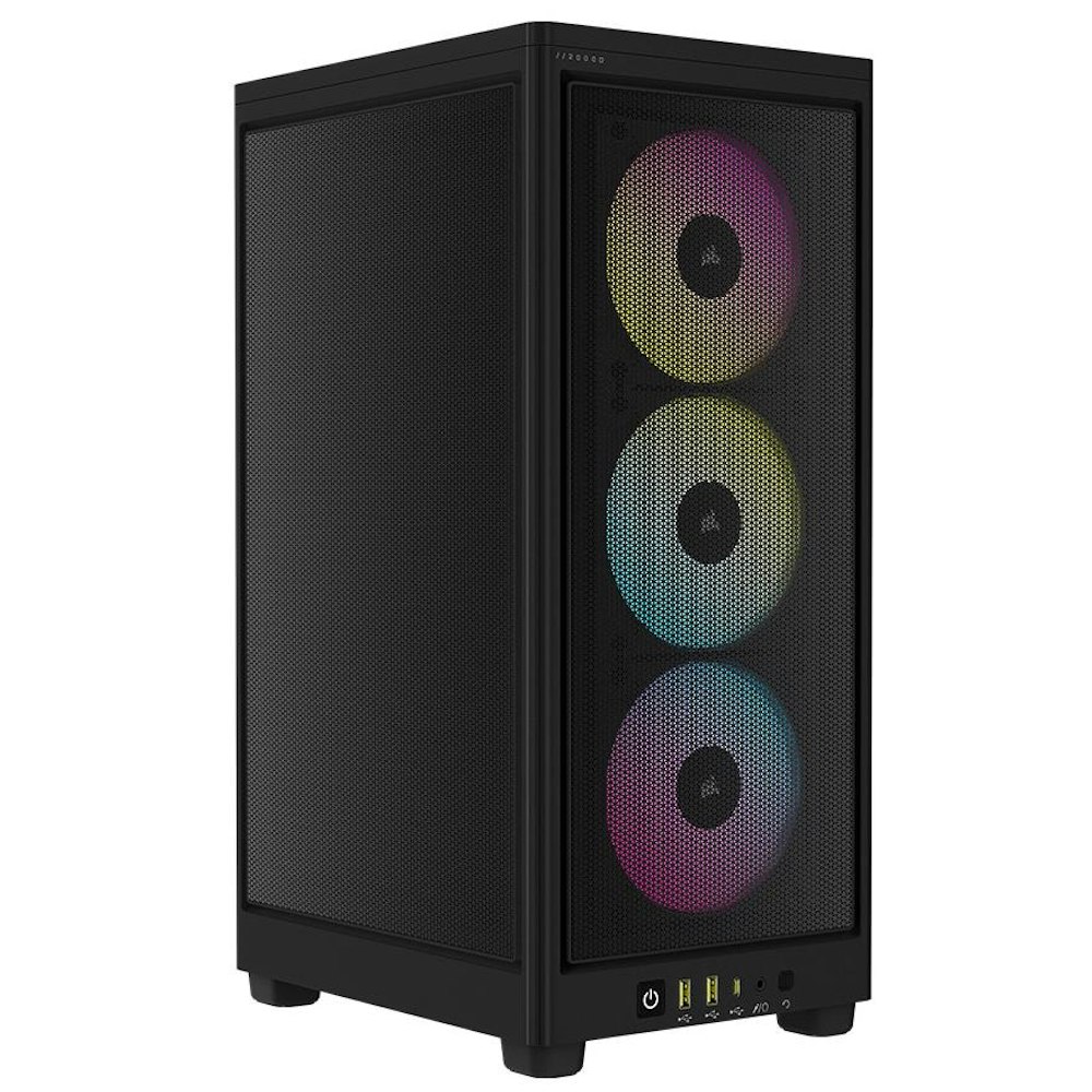 A large main feature product image of Corsair 2000D RGB Airflow mITX Case - Black