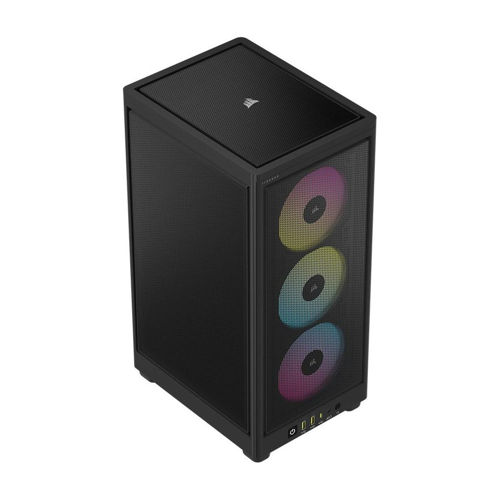 A large main feature product image of Corsair 2000D RGB Airflow mITX Case - Black