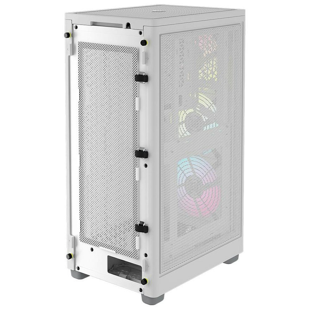 A large main feature product image of Corsair 2000D RGB Airflow mITX Case - White