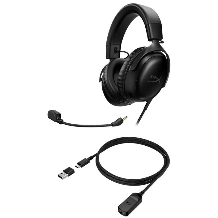 A large main feature product image of HyperX Cloud III - Wired Gaming Headset (Black)
