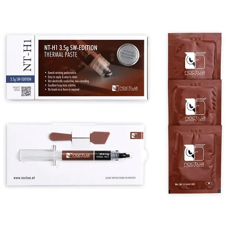 A large main feature product image of Noctua NT-H1 - Performance Thermal Compound with Applicator and Cleaning Wipes (3.5g)