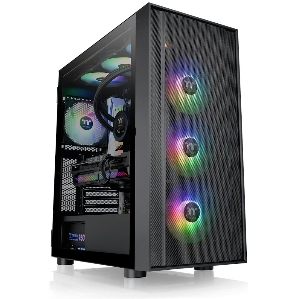 A large main feature product image of Thermaltake H570 Mesh - ARGB Mid Tower Case (Black)