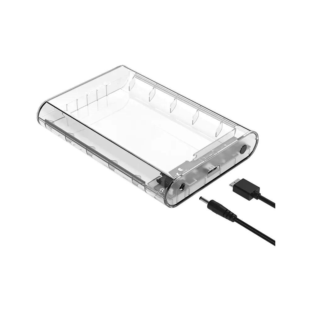 A large main feature product image of ORICO 3.5in External Hard Drive Enclosure - Clear