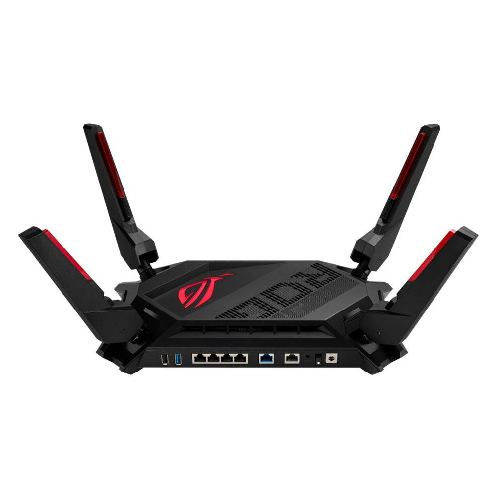 A large main feature product image of ASUS ROG Rapture GT-AX6000 Dual-Band WiFi 6 802.11ax Gaming Router